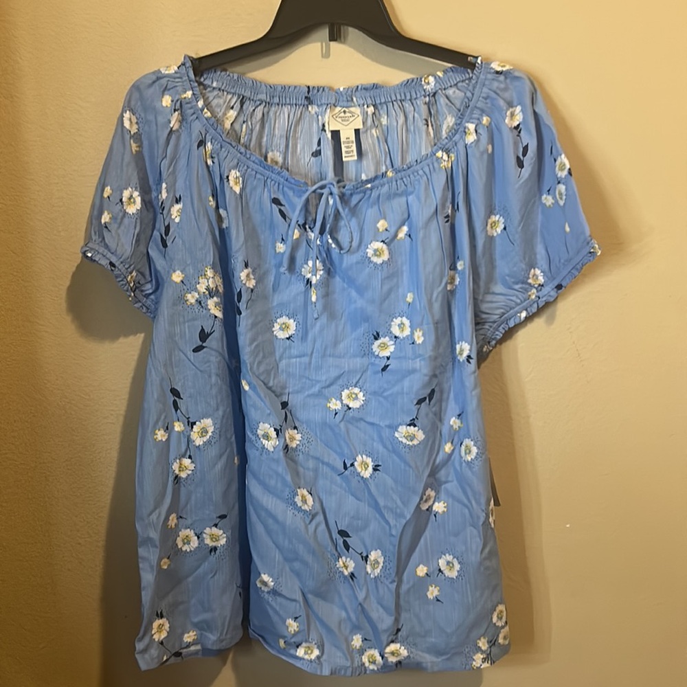 Light blue flowers blouse St John’s Bay Blouse